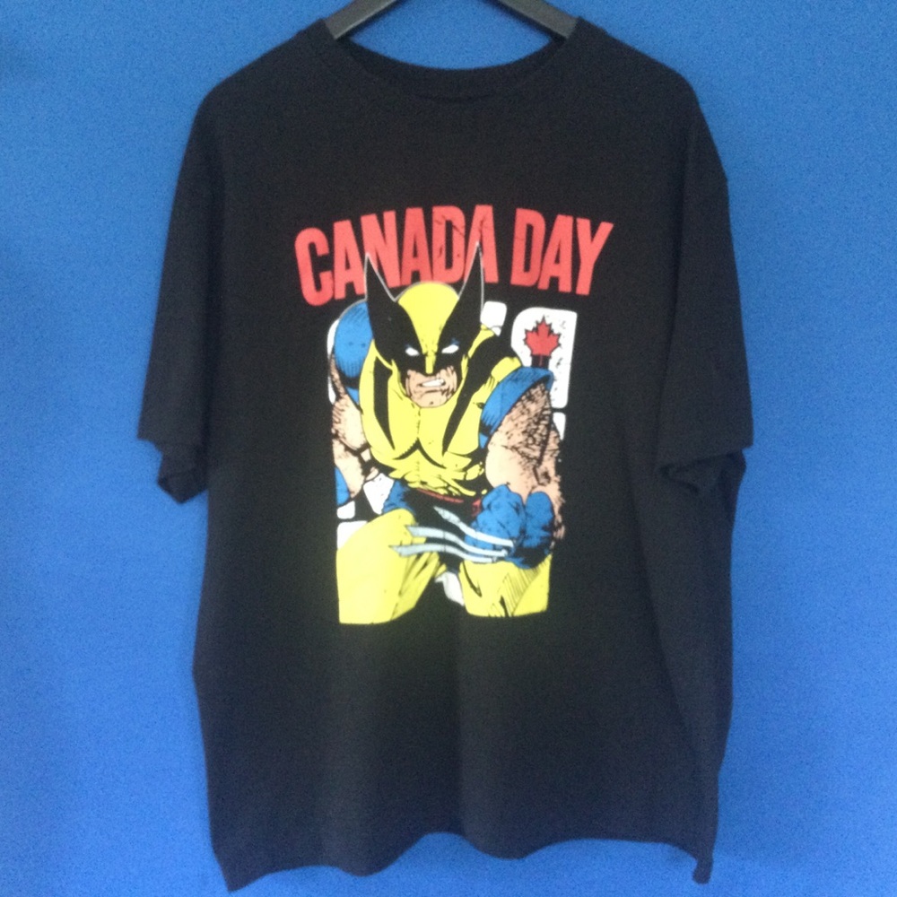 Canada Day T-Shirt XL Wolverine Marvel Black Graphic Tee